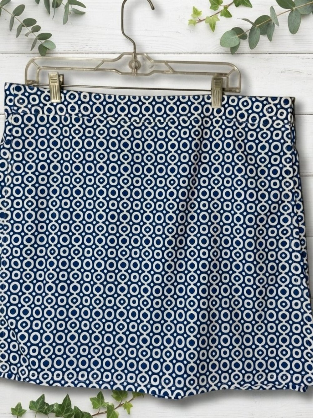 Rip Skirt Hawaii Wrap Skirt XL Blue Floral Short Geometric Swim Resort Ripskirt